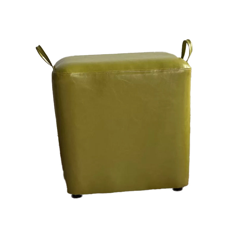 Modern PU Leather Poof Plain Rectangle Water Resistant Ottoman Chair