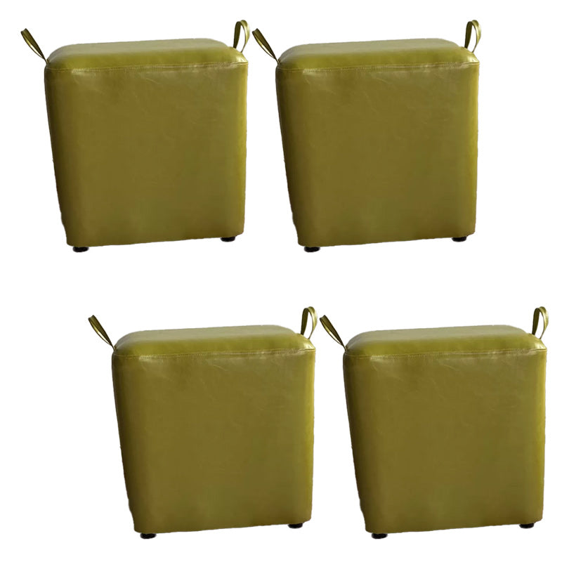 Modern PU Leather Poof Plain Rectangle Water Resistant Ottoman Chair