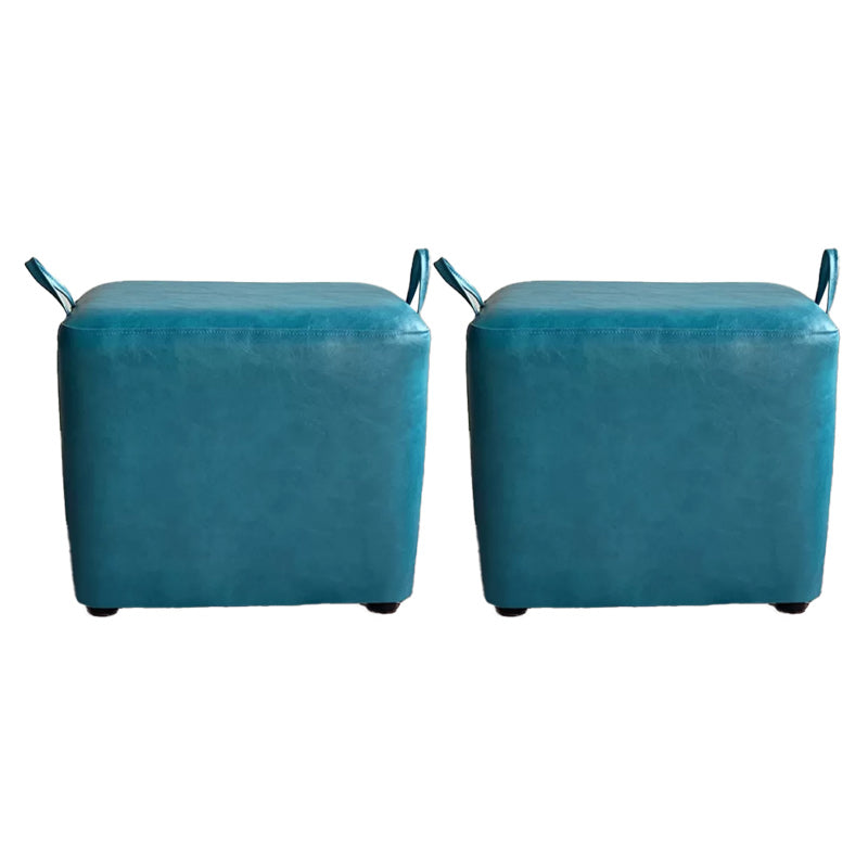 Modern PU Leather Poof Plain Rectangle Water Resistant Ottoman Chair