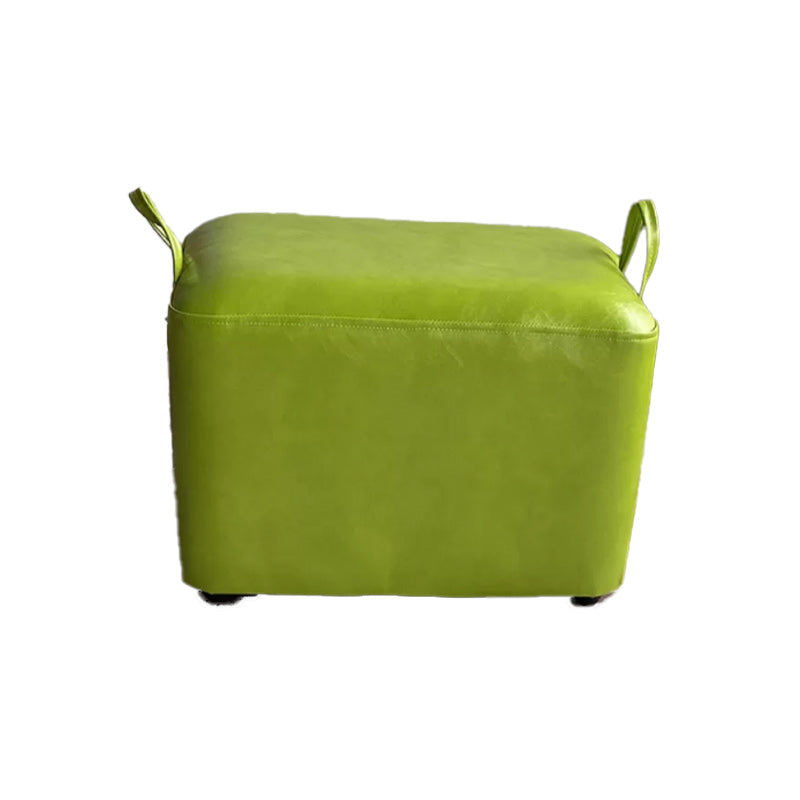 Modern PU Leather Poof Plain Rectangle Water Resistant Ottoman Chair