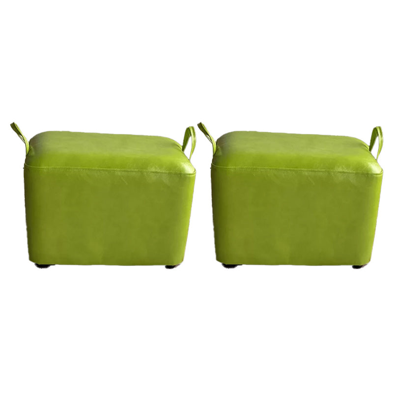 Modern PU Leather Poof Plain Rectangle Water Resistant Ottoman Chair