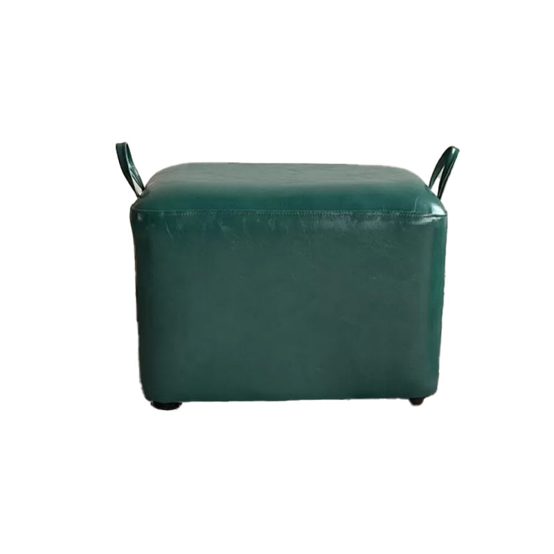 Modern PU Leather Poof Plain Rectangle Water Resistant Ottoman Chair