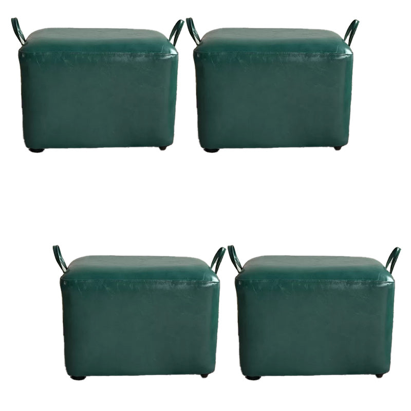 Modern PU Leather Poof Plain Rectangle Water Resistant Ottoman Chair