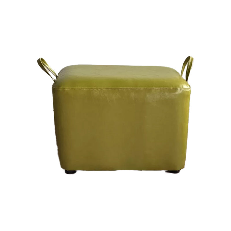 Modern PU Leather Poof Plain Rectangle Water Resistant Ottoman Chair
