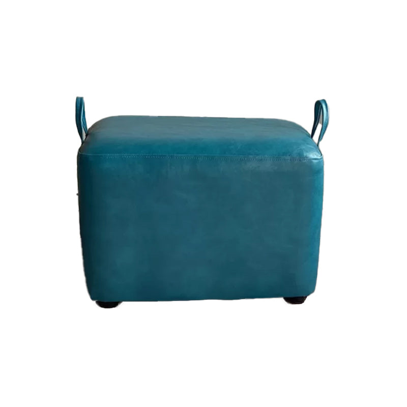 Modern PU Leather Poof Plain Rectangle Water Resistant Ottoman Chair