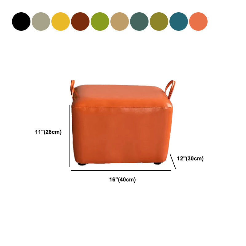 Modern PU Leather Poof Plain Rectangle Water Resistant Ottoman Chair