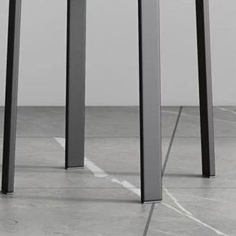 Modern Ottoman Fabric Upholstered Solid Color Metal Frame Round Ottoman