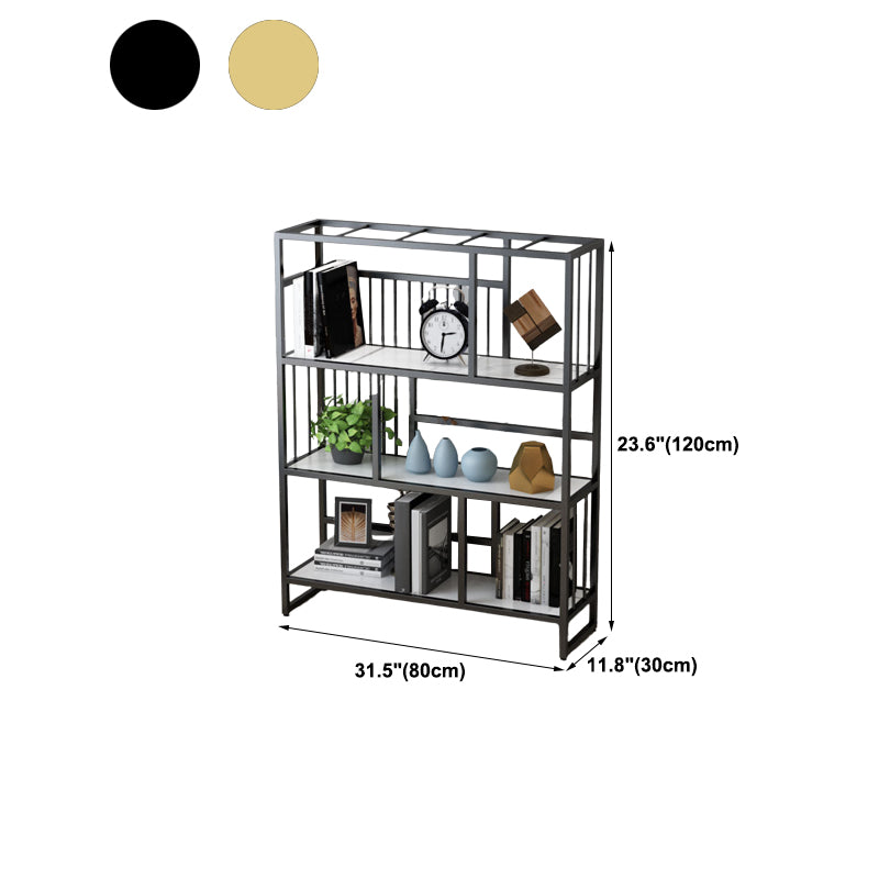 Standard Metal Shelf Bookcase Glam Open Book Shelf with Shelves