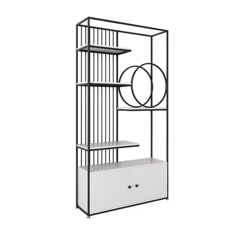 11.8" W Modern Metal Bookcase with Rectangular Shelves Etagere Bookshelf