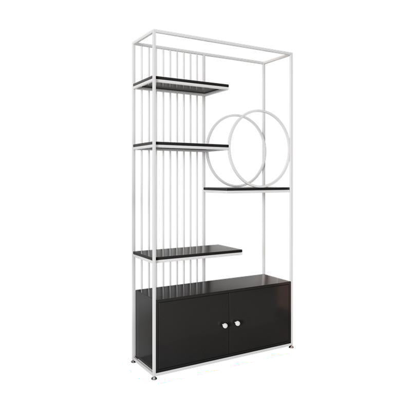 11.8" W Modern Metal Bookcase with Rectangular Shelves Etagere Bookshelf