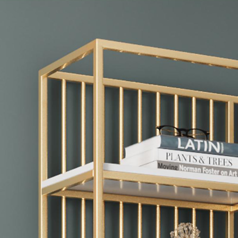 11.8" W Modern Metal Bookcase with Rectangular Shelves Etagere Bookshelf