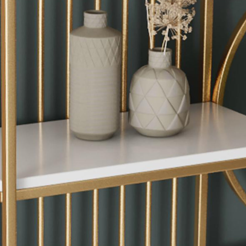 11.8" W Modern Metal Bookcase with Rectangular Shelves Etagere Bookshelf