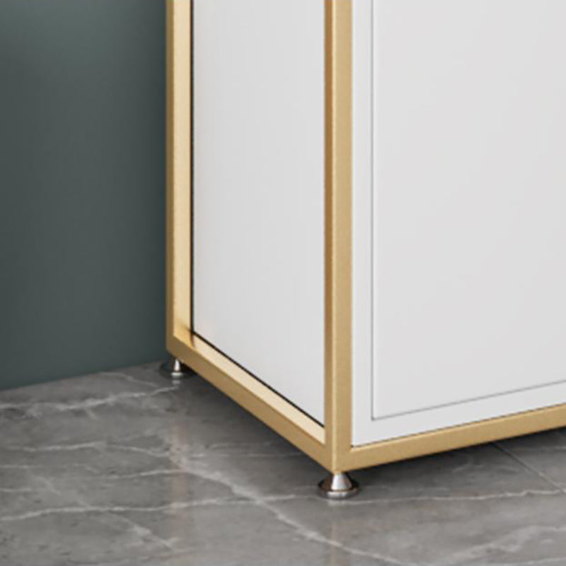 11.8" W Modern Metal Bookcase with Rectangular Shelves Etagere Bookshelf