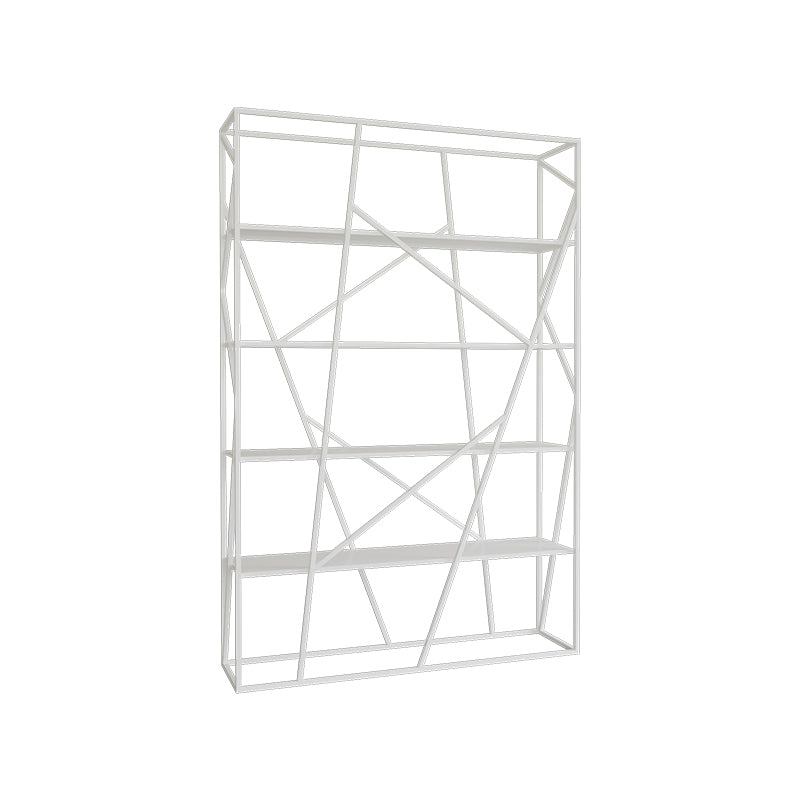 Metal Ladder Shelf Bookcase Modern Vertical Open Back Book Shelf