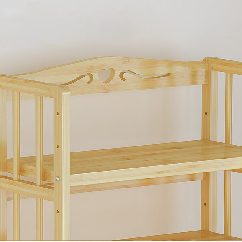 Adjustable Wood Book Shelf Bamboo Natural Shelf Bookcase Open Shelf Shelves Included