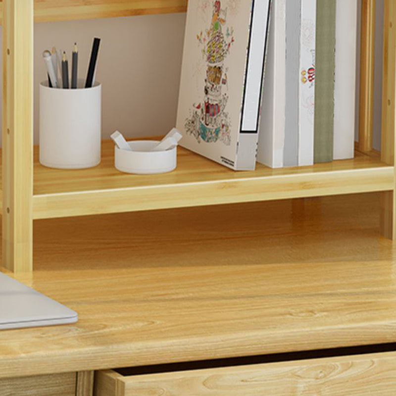 Adjustable Wood Book Shelf Bamboo Natural Shelf Bookcase Open Shelf Shelves Included