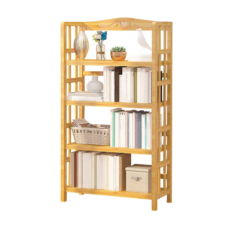 Adjustable Wood Book Shelf Bamboo Natural Shelf Bookcase Open Shelf Shelves Included