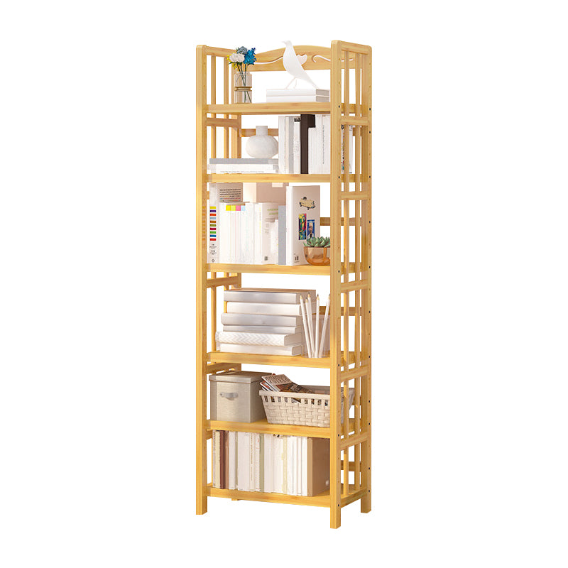 Adjustable Wood Book Shelf Bamboo Natural Shelf Bookcase Open Shelf Shelves Included