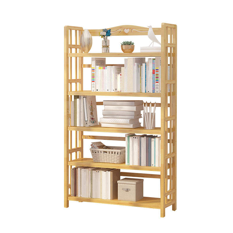 Adjustable Wood Book Shelf Bamboo Natural Shelf Bookcase Open Shelf Shelves Included
