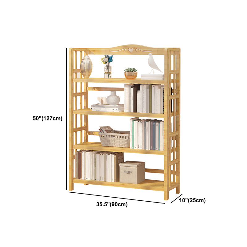 Adjustable Wood Book Shelf Bamboo Natural Shelf Bookcase Open Shelf Shelves Included
