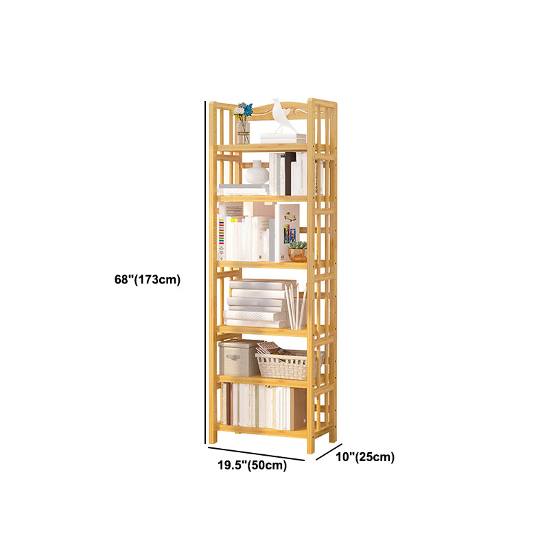 Adjustable Wood Book Shelf Bamboo Natural Shelf Bookcase Open Shelf Shelves Included