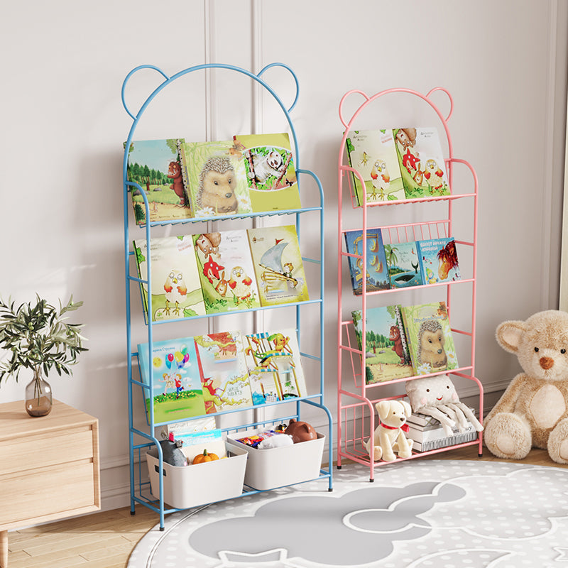 Contemporary Metal Shelf Bookcase 4 Shelf Open Back Bookshelf