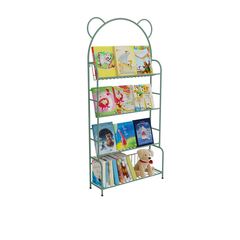 Contemporary Metal Shelf Bookcase 4 Shelf Open Back Bookshelf