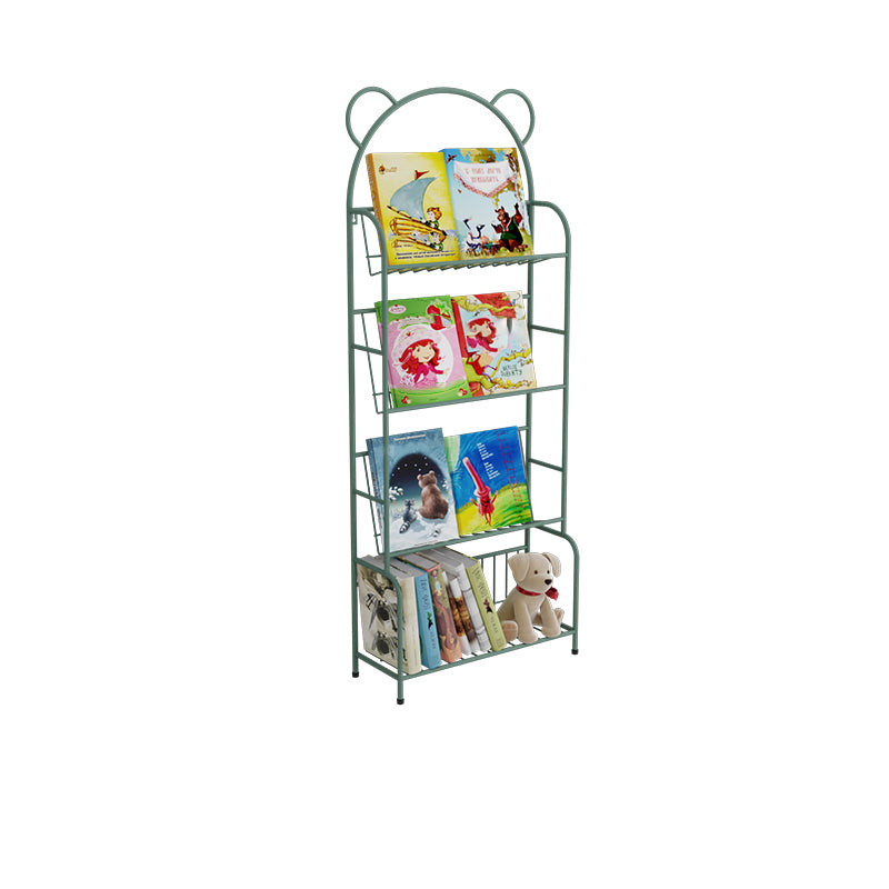 Contemporary Metal Shelf Bookcase 4 Shelf Open Back Bookshelf