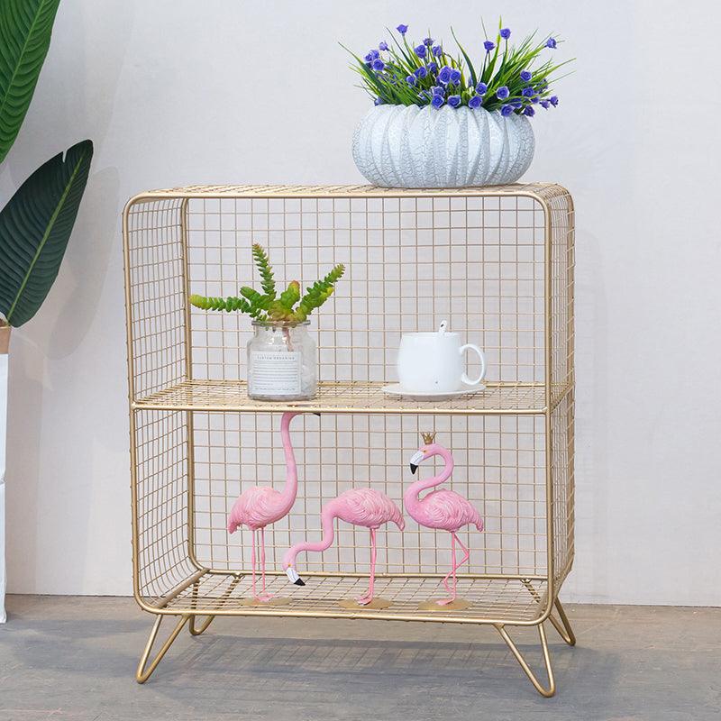 Metal Ladder Shelf Bookcase Glam Vertical Closed Back Book Shelf