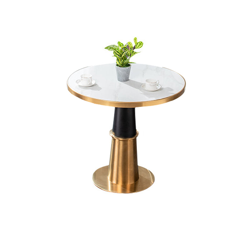 Faux Marble Glam Style Dining Set Round 1/5 Pieces Dining Set for Home Use