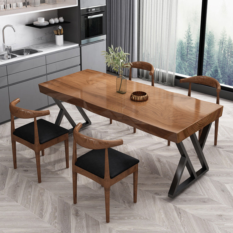 Industrial Solid Wood Dining Table Set 1/3/5 Pieces Dining Set for Home Use