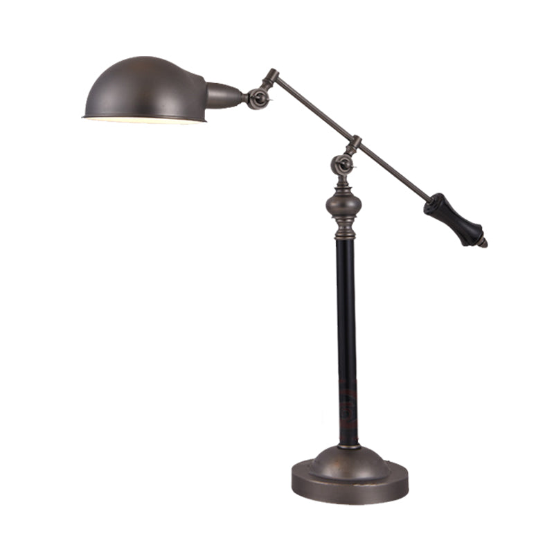 Landschaftsschwung Arm Reading Lampe Metall 1 Hegen Aufgabenleuchtung in Schwarz mit Kuppelschatten