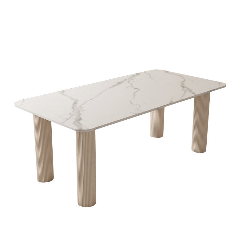 Glam Rectangle Table Set 1/4/5/7 Pieces Dining Set with Wood Legs for Kitchen