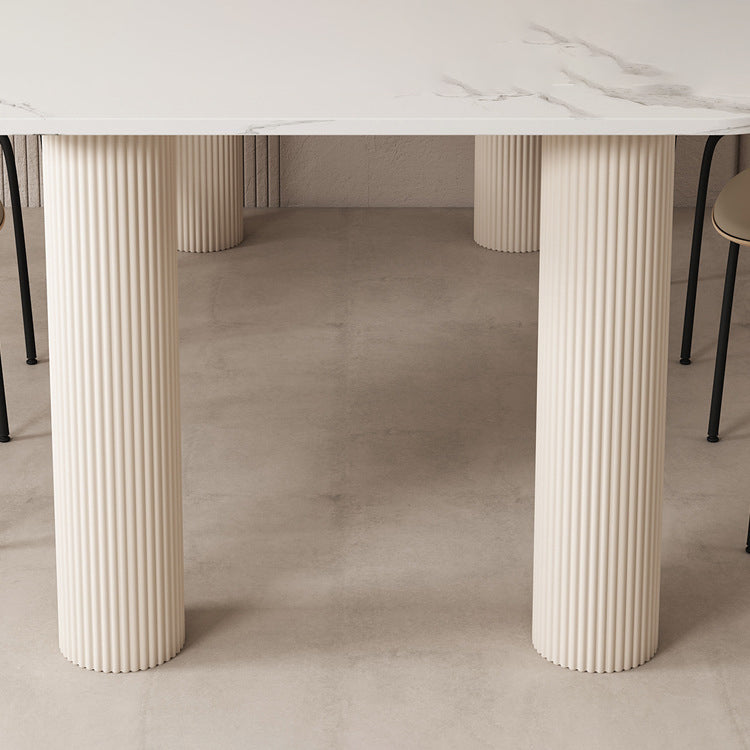 Glam Rectangle Table Set 1/4/5/7 Pieces Dining Set with Wood Legs for Kitchen