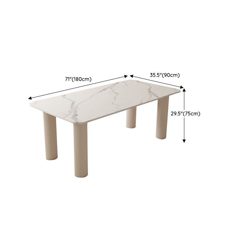 Glam Rectangle Table Set 1/4/5/7 Pieces Dining Set with Wood Legs for Kitchen