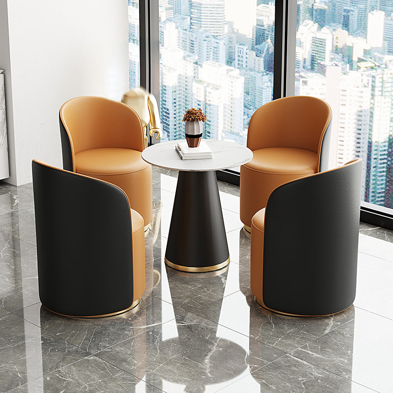 Modern Style Sintered Stone Dining Set Round 1/3/5 Pieces Dining Set for Home Use