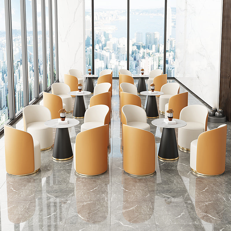 Modern Style Sintered Stone Dining Set Round 1/3/5 Pieces Dining Set for Home Use