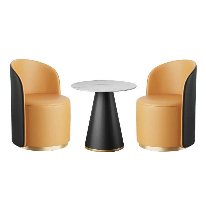 Modern Style Sintered Stone Dining Set Round 1/3/5 Pieces Dining Set for Home Use