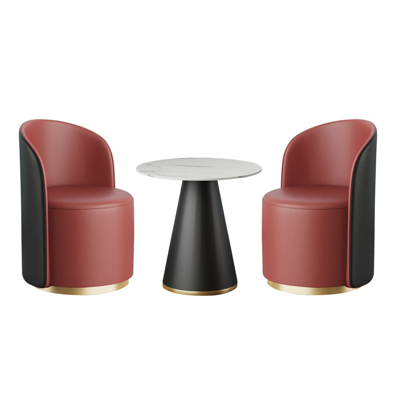 Modern Style Sintered Stone Dining Set Round 1/3/5 Pieces Dining Set for Home Use