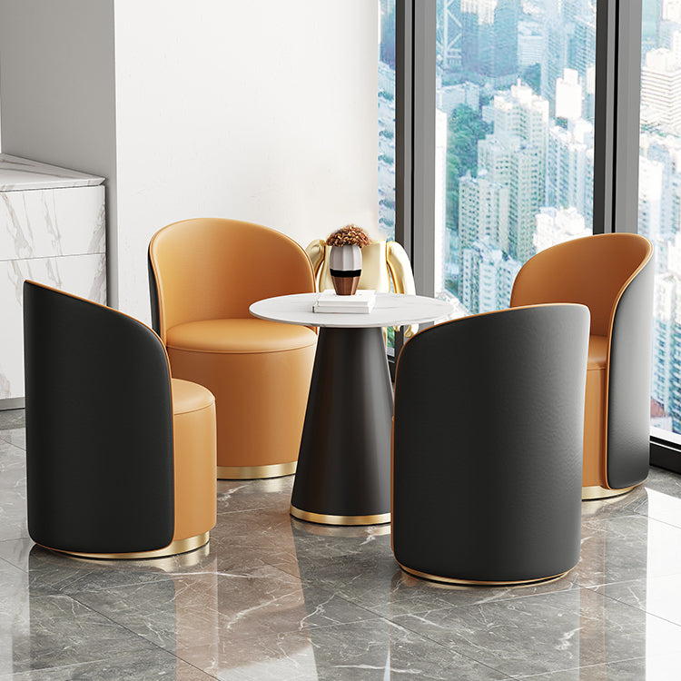 Modern Style Sintered Stone Dining Set Round 1/3/5 Pieces Dining Set for Home Use