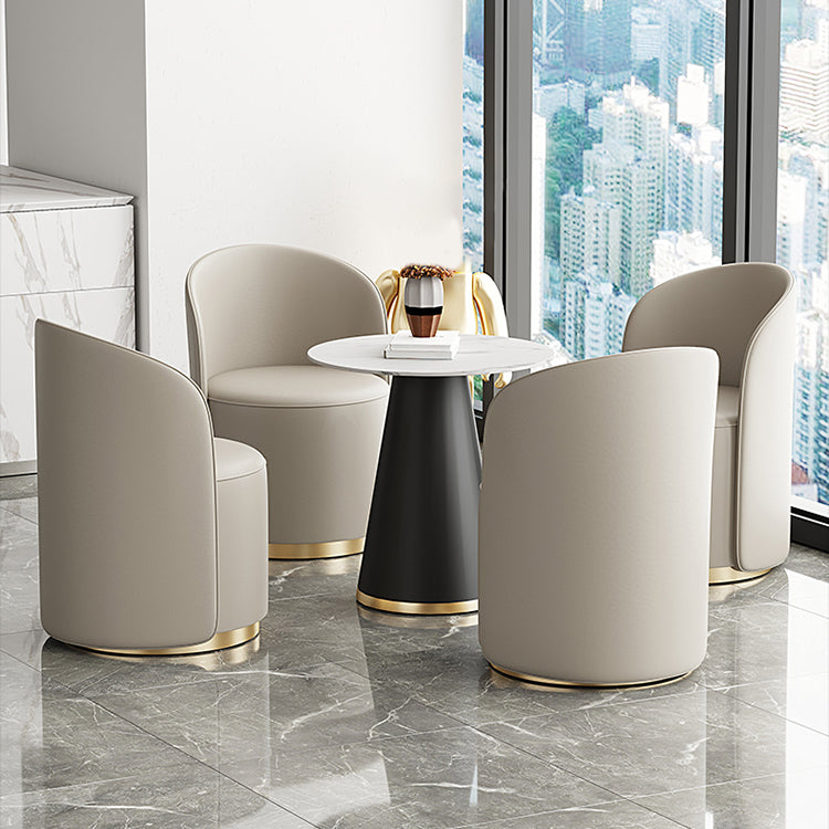 Modern Style Sintered Stone Dining Set Round 1/3/5 Pieces Dining Set for Home Use