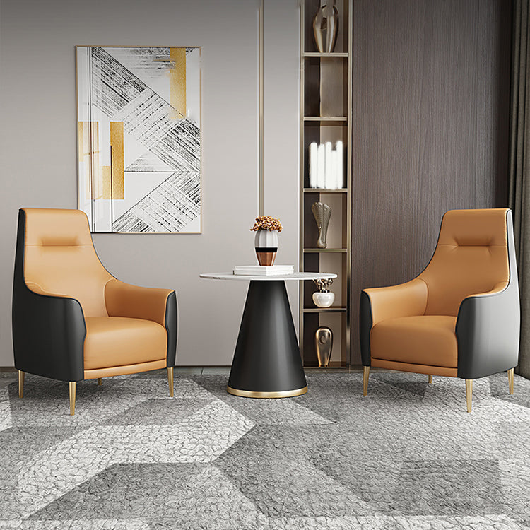 Glam Style Sintered Stone Dining Set Round 1/3/5 Pieces Dining Table Set for Home Use