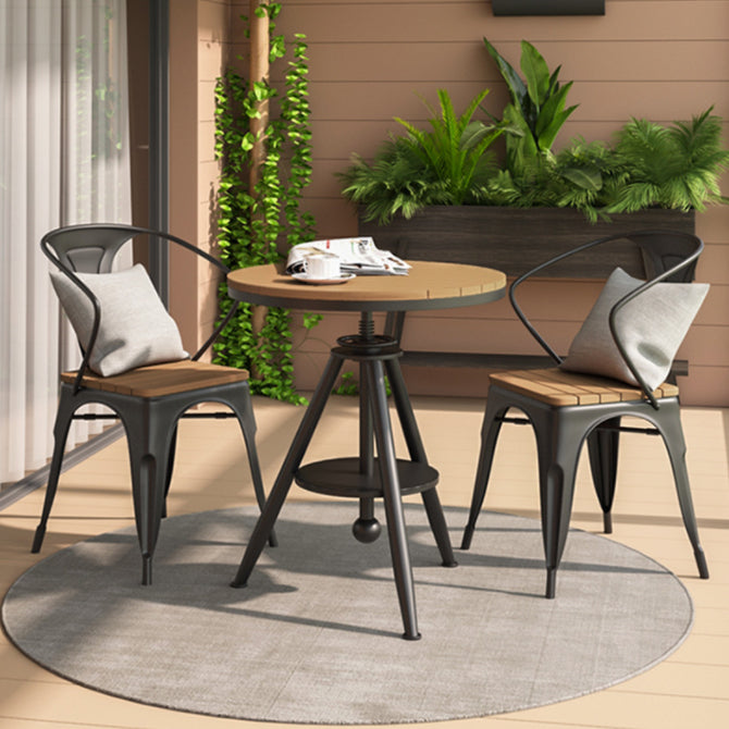 Nordic 1/2/3 Pieces Dining Set Round Plastic Wood Dining Table for Balcony