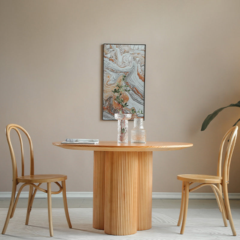 Nordic 1/3/4/5/7 Pieces Dining Set Round Wood Dining Table for Dining Room