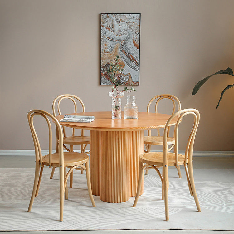 Nordic 1/3/4/5/7 Pieces Dining Set Round Wood Dining Table for Dining Room