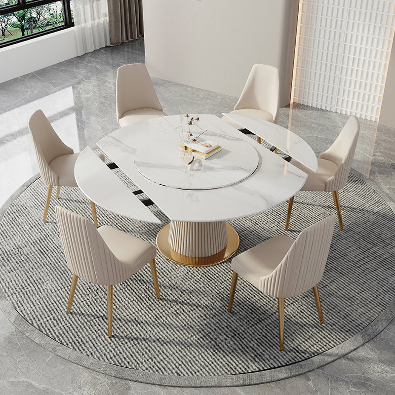 Contemporary Round Table Set 1/4/5/7 Pieces Dining Set for Home Use