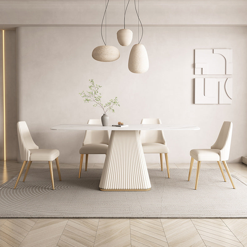 Contemporary Rectangle Table Set 1/4/5/6 Pieces Dining Set for Kitchen