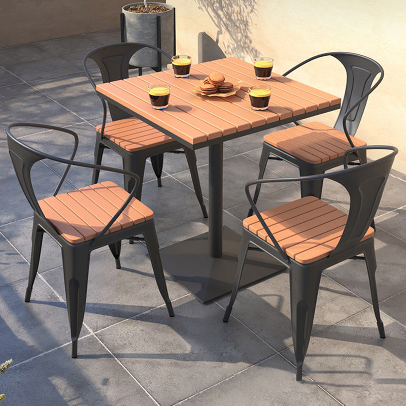 Modern Reclaimed Wood Dining Table Set Square 1/5 Pieces Dining Set for Home Use