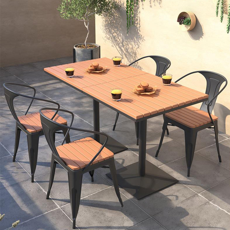 Modern Reclaimed Wood Dining Table Set Square 1/5 Pieces Dining Set for Home Use