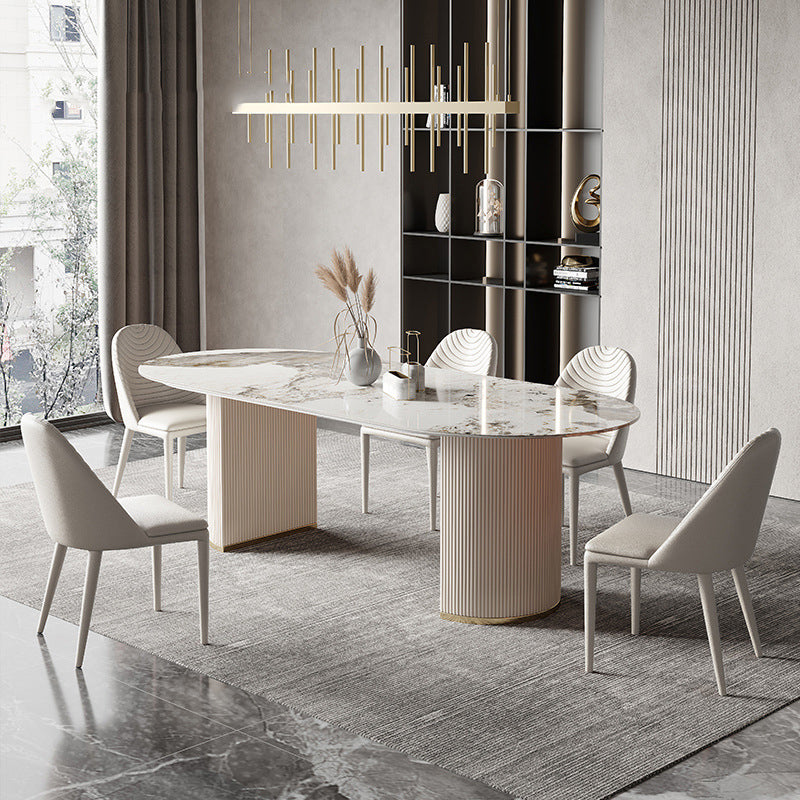 Contemporary Rectangle Table Set 1/4/5/6/7 Pieces Dining Set for Home Use